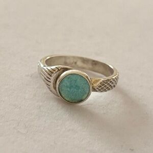 Vintage 925 Sterling Silver Mermaid Fish Tail Ring with Sparkly Blue Faux Gem